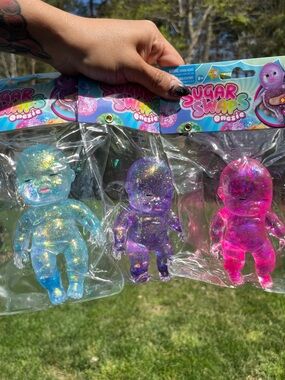 **Viral** Onesize Squishy Sugar Swap Babies!! - Purple, Teal, Pink. Set of 3